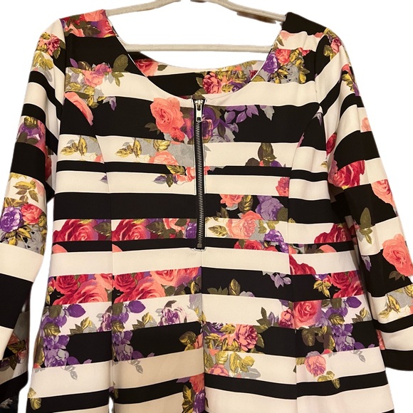 INC Floral Garden Mist Striped A-line (Macys) Dress Sz XL New With Tags - Picture 5 of 10